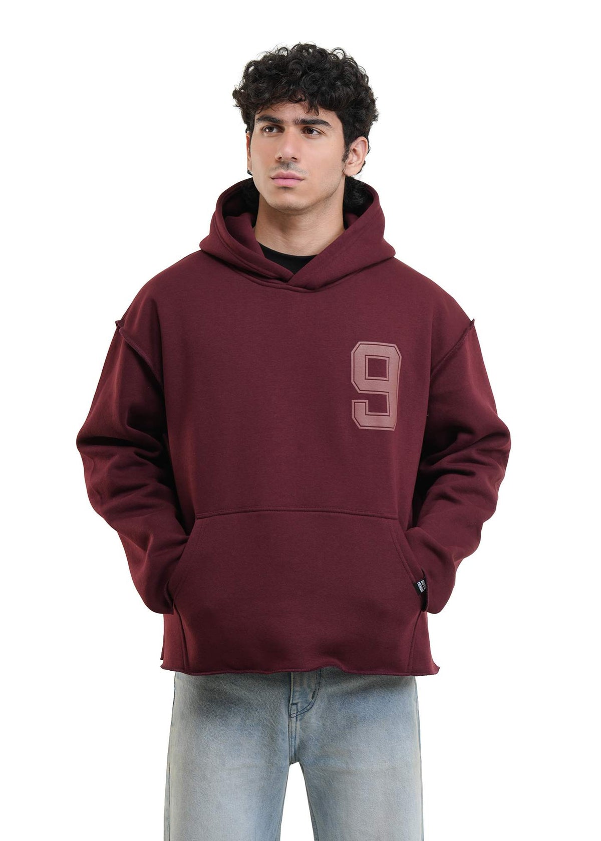 ESSENTIAL CROPPED HOOD - WINE
