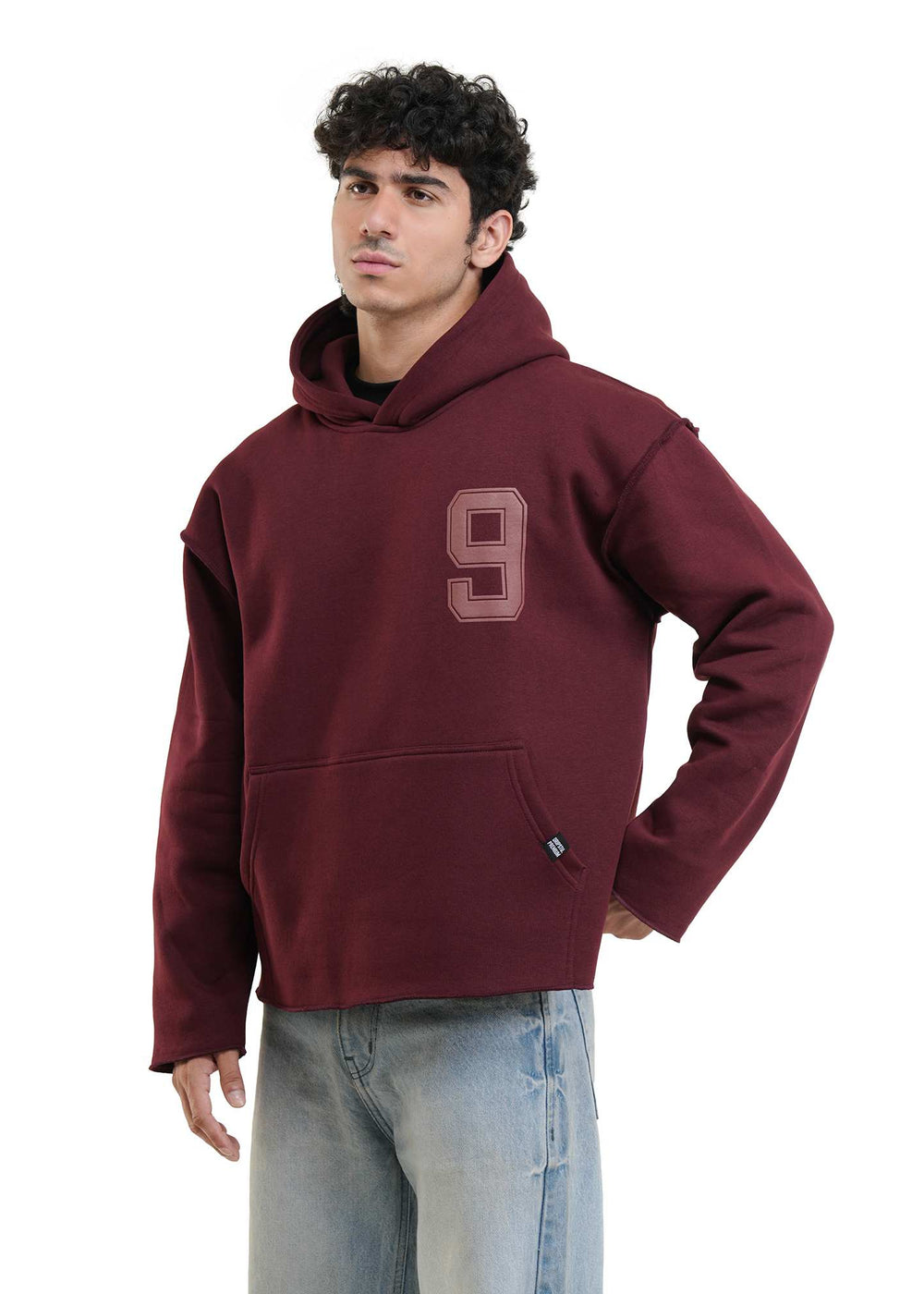 ESSENTIAL CROPPED HOOD - WINE