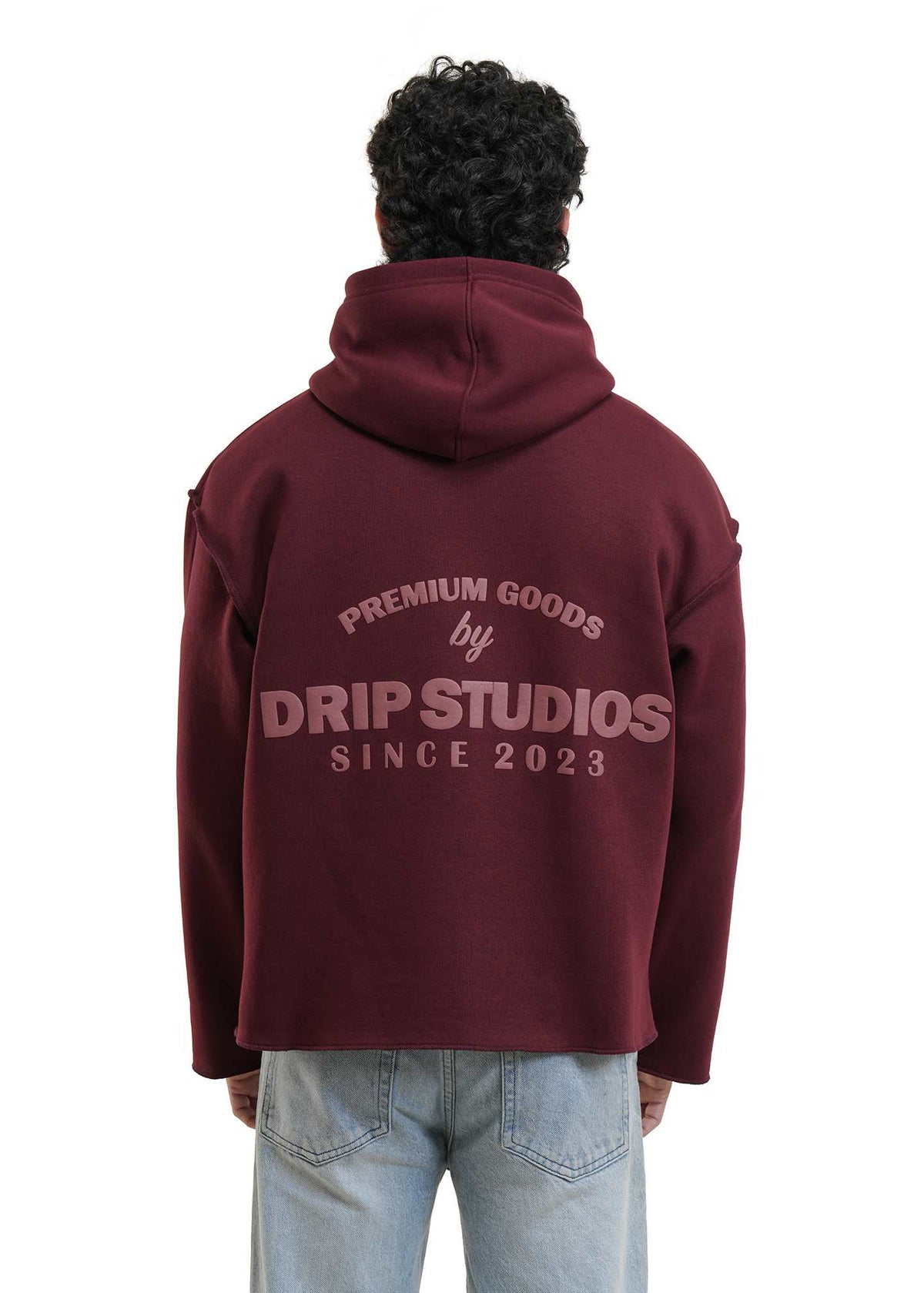 ESSENTIAL CROPPED HOOD - WINE