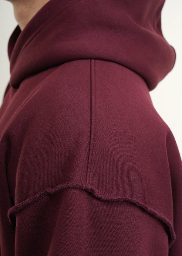 ESSENTIAL CROPPED HOOD - WINE