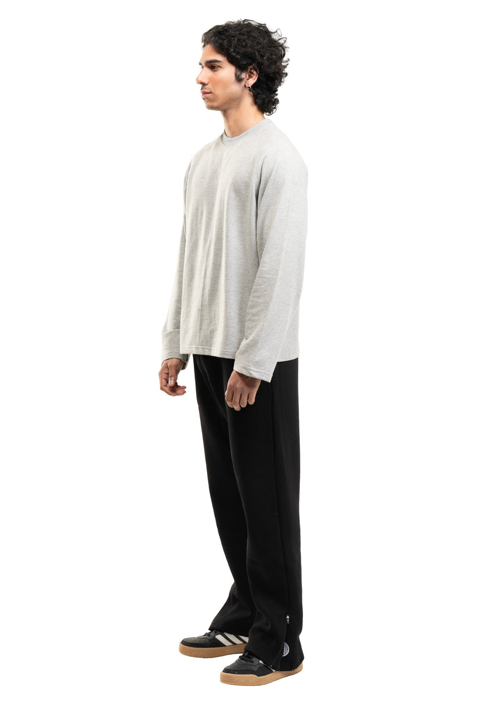 RAGLAN CROPPED TEE - MELANGE GREY