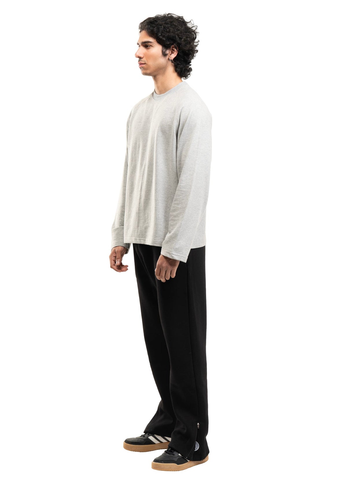RAGLAN CROPPED TEE - MELANGE GREY