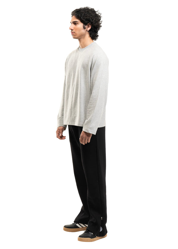 RAGLAN CROPPED TEE - MELANGE GREY