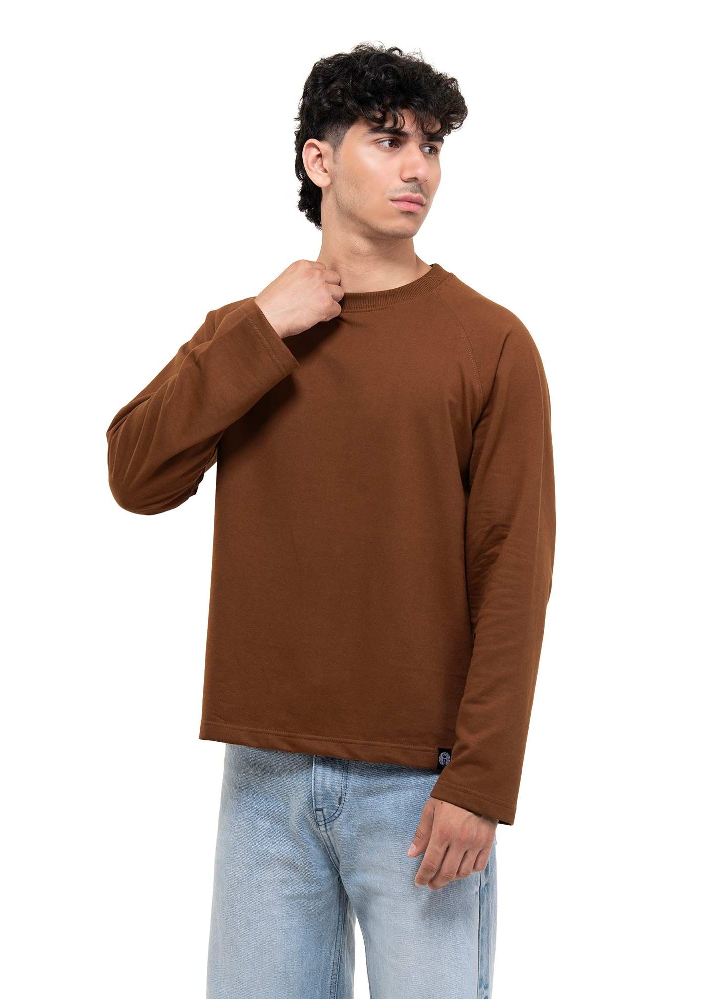 RAGLAN CROPPED TEE - BURNT BROWN