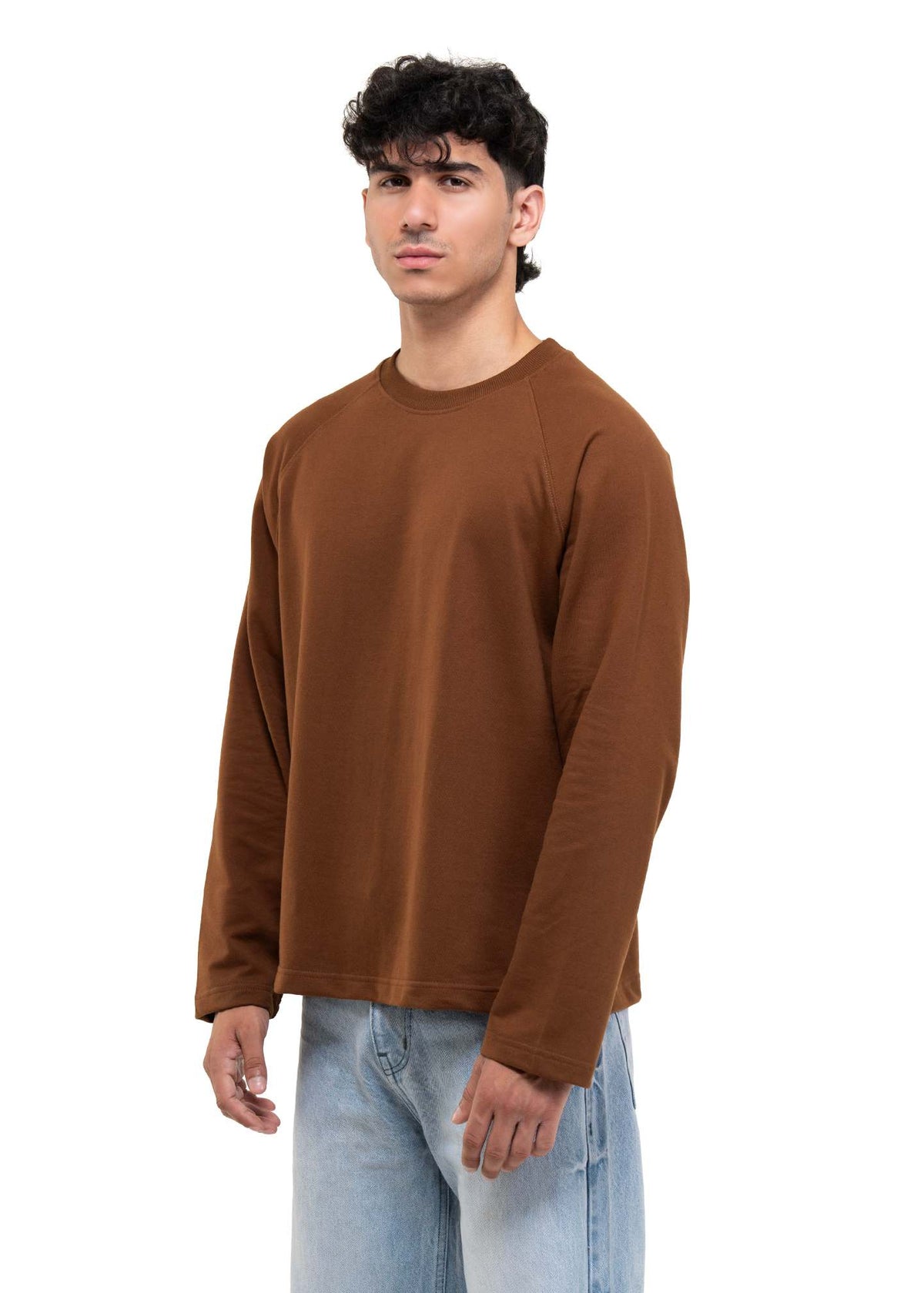 RAGLAN CROPPED TEE - BURNT BROWN