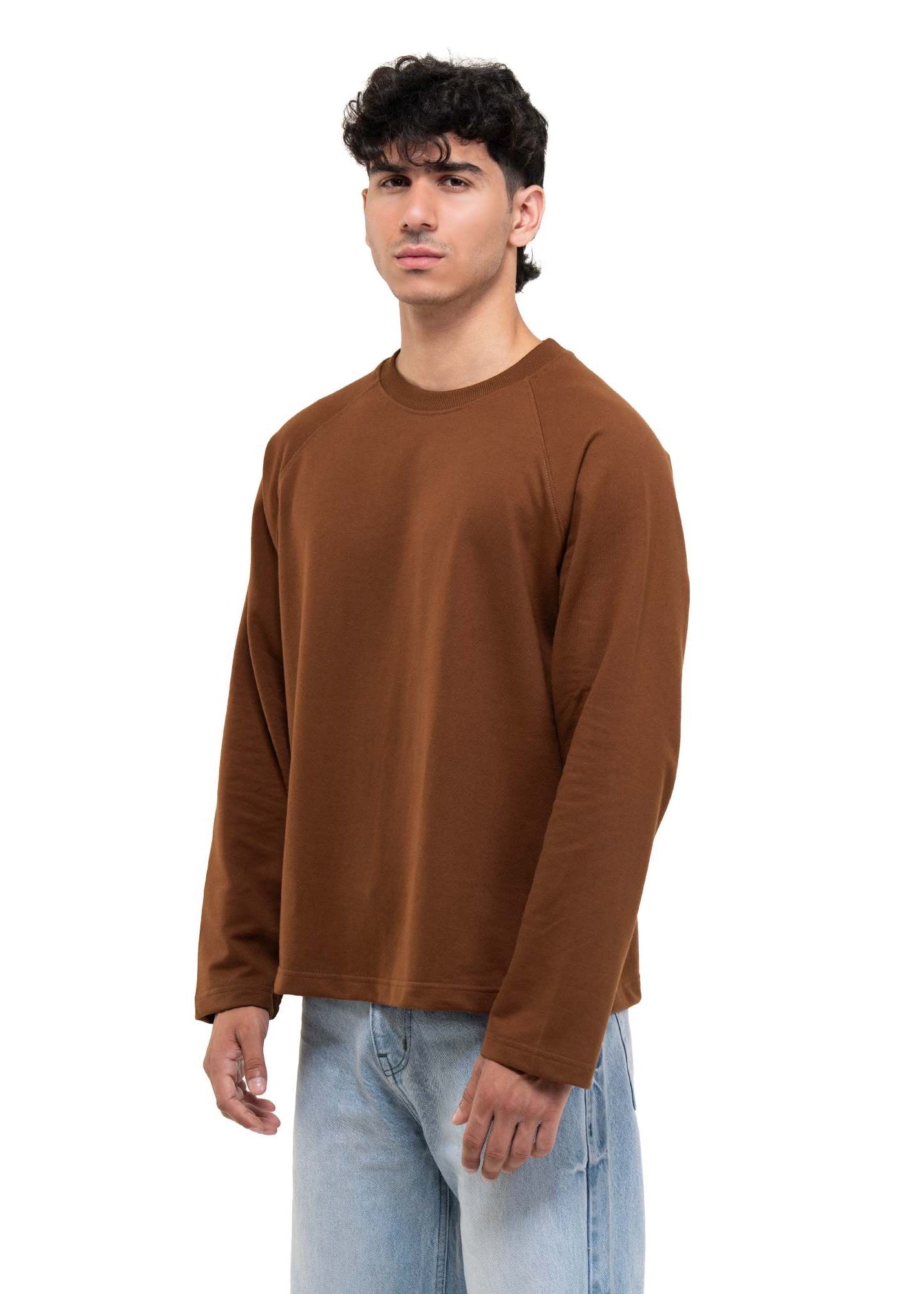 RAGLAN CROPPED TEE - BURNT BROWN