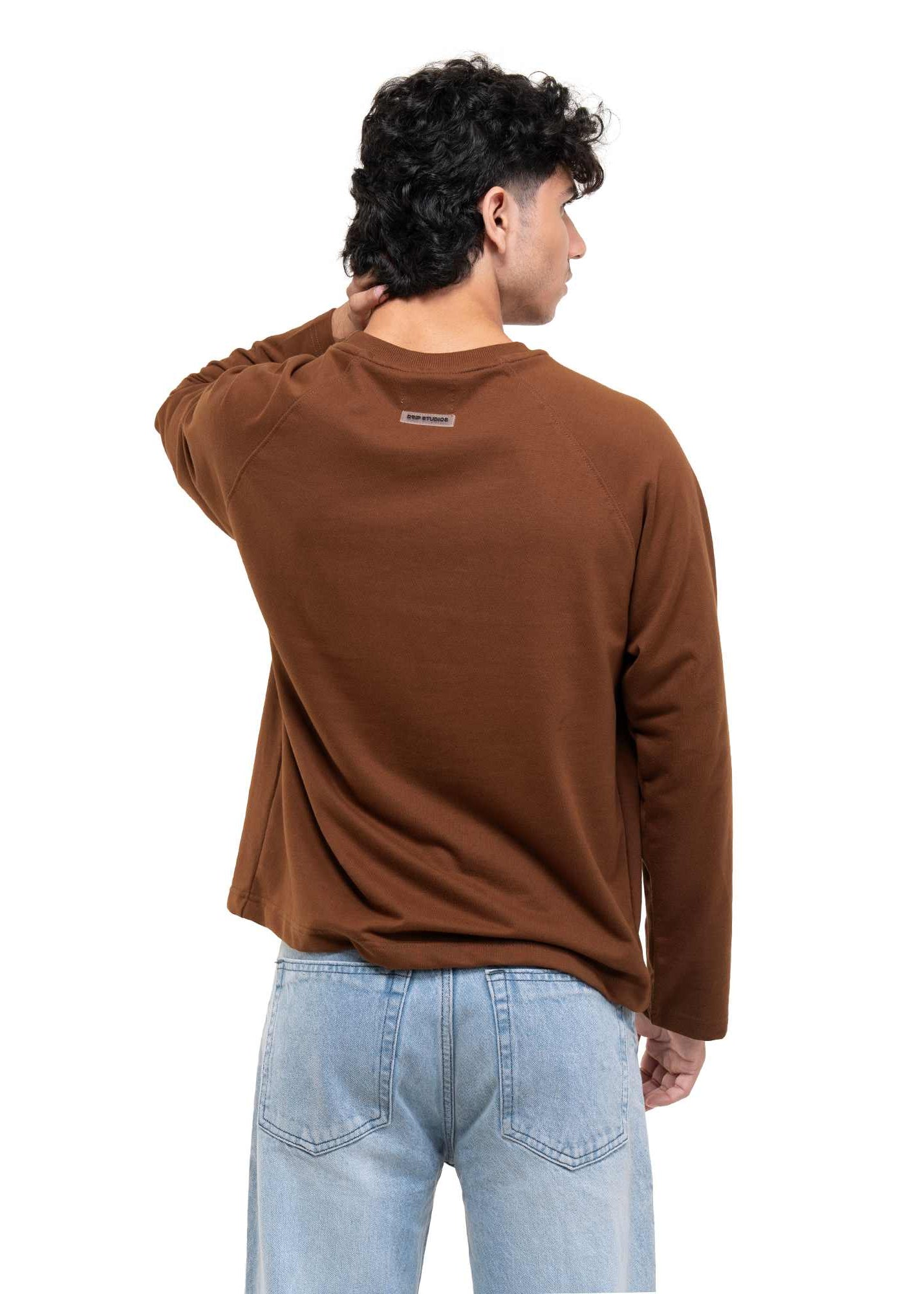 RAGLAN CROPPED TEE - BURNT BROWN