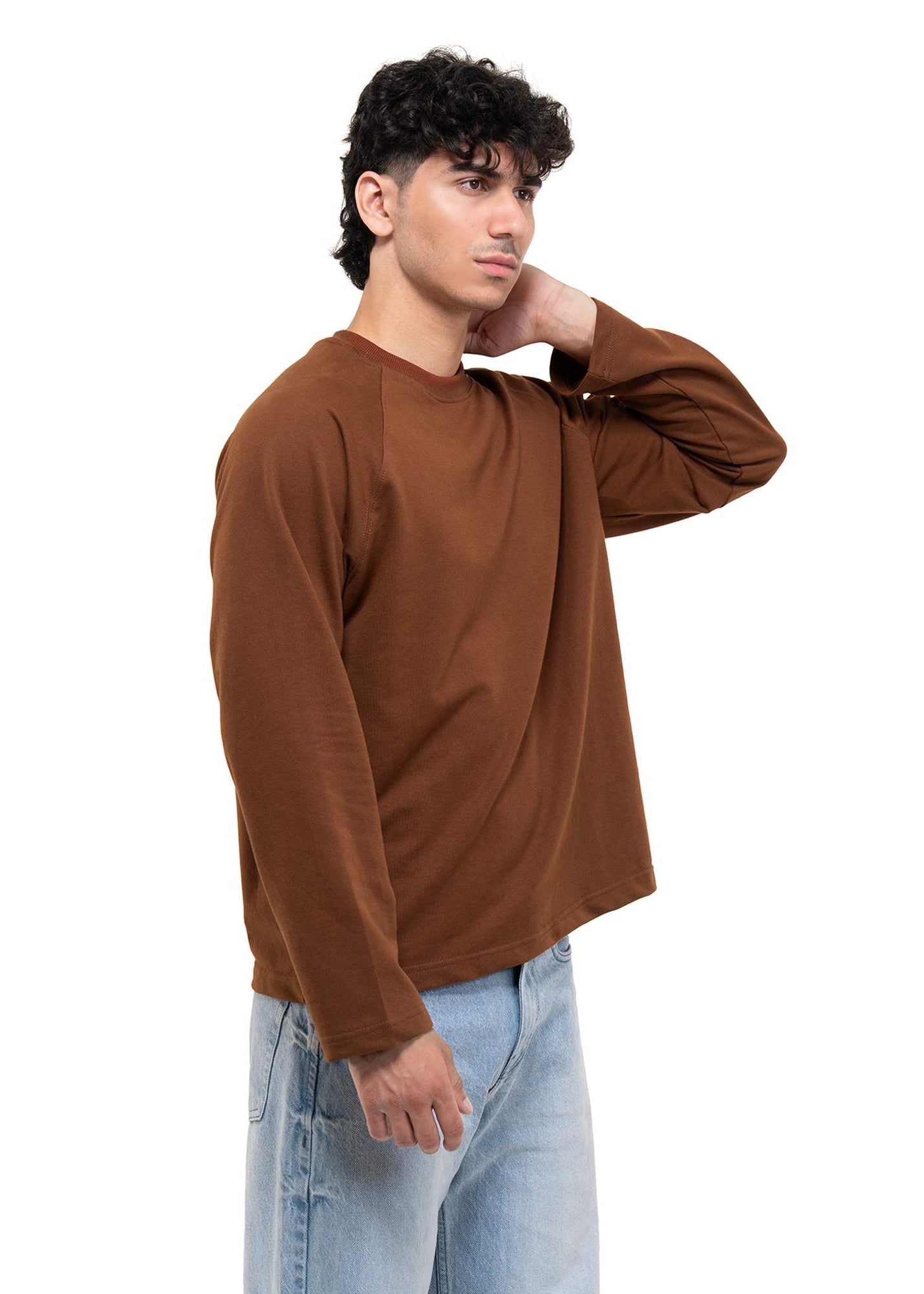 RAGLAN CROPPED TEE - BURNT BROWN