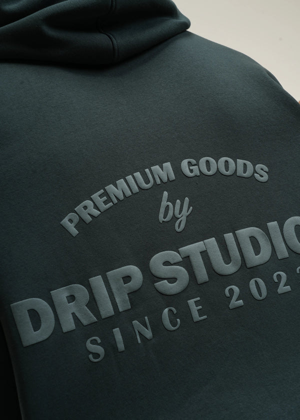 ESSENTIAL CROPPED HOOD - BOTTLE GREEN