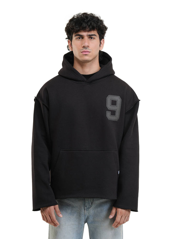 ESSENTIAL CROPPED HOOD - BLACK