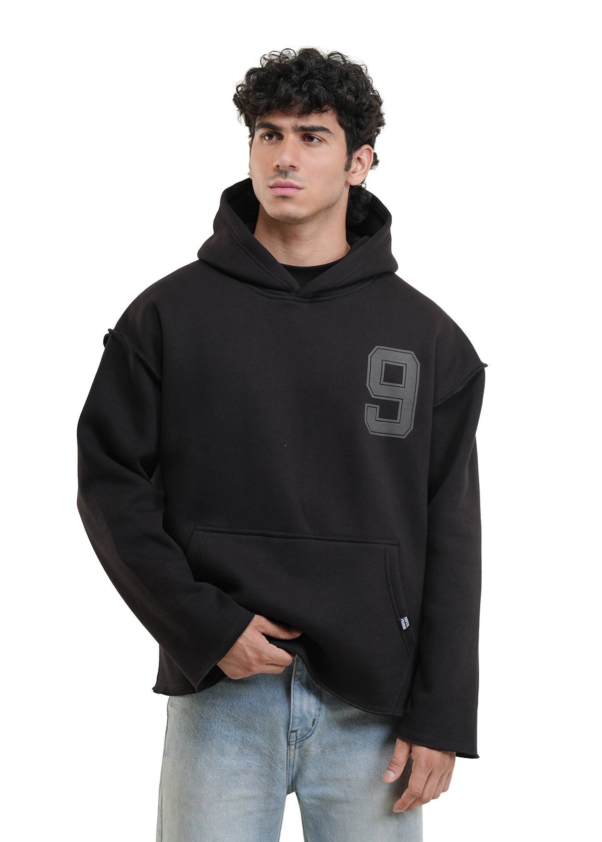 ESSENTIAL CROPPED HOOD - BLACK