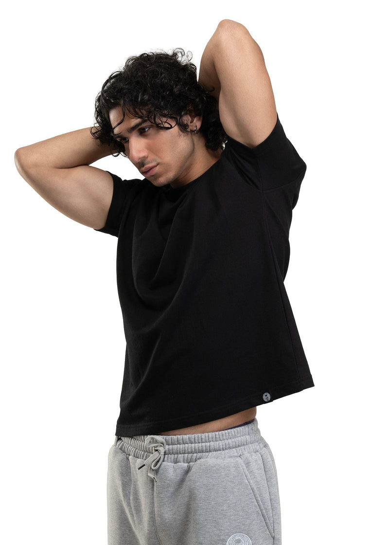 REGULAR CROPPED TEE - BLACK