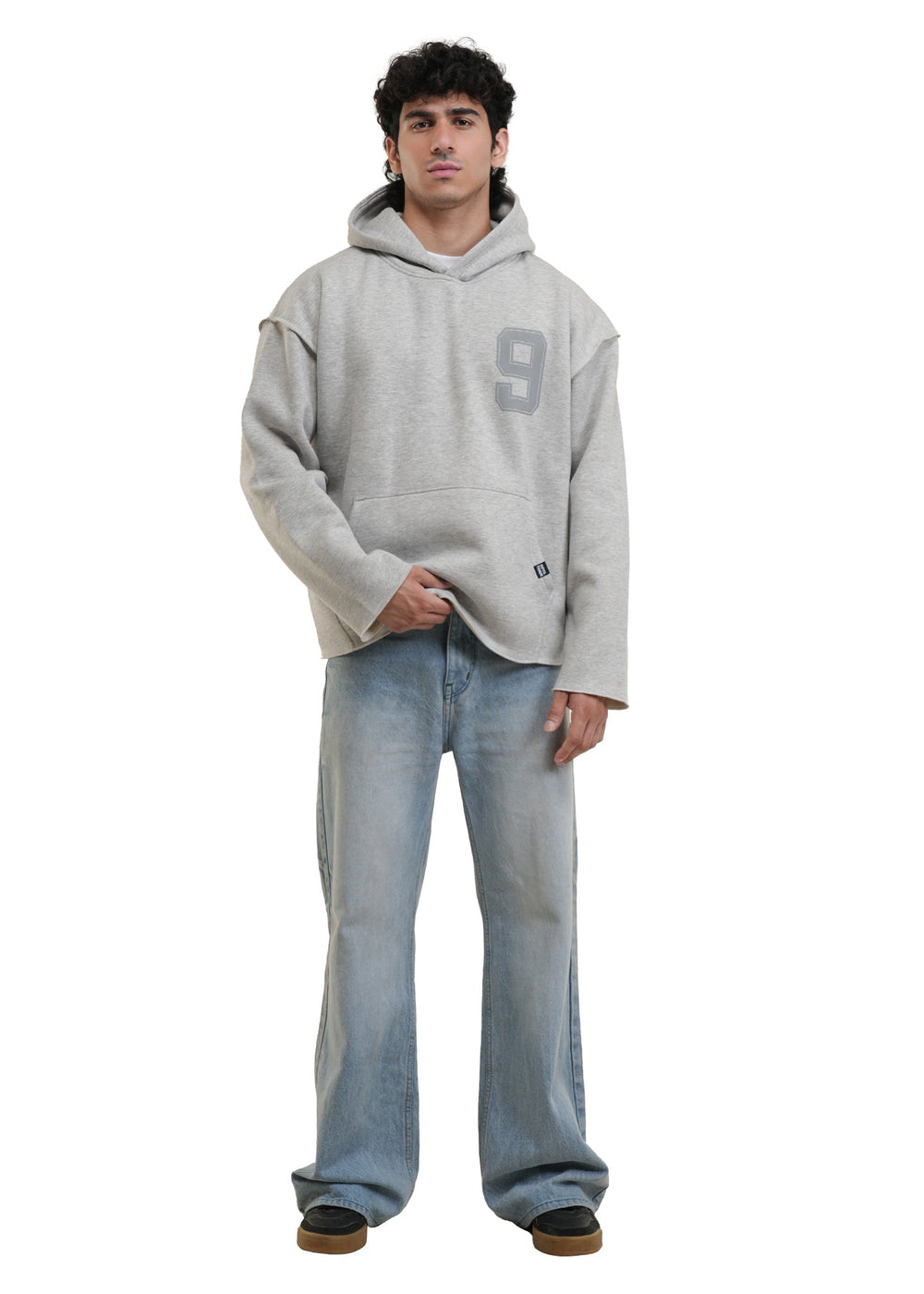 ESSENTIAL CROPPED HOOD - MELANGE