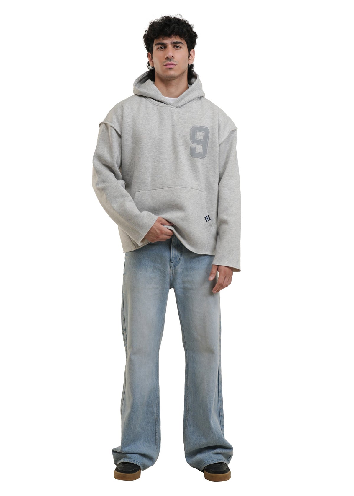ESSENTIAL CROPPED HOOD - MELANGE