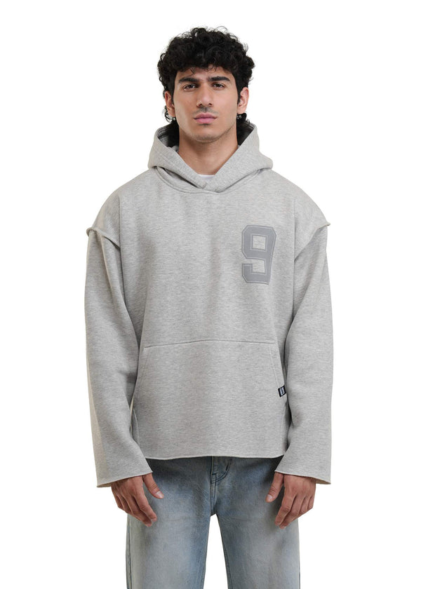 ESSENTIAL CROPPED HOOD - MELANGE