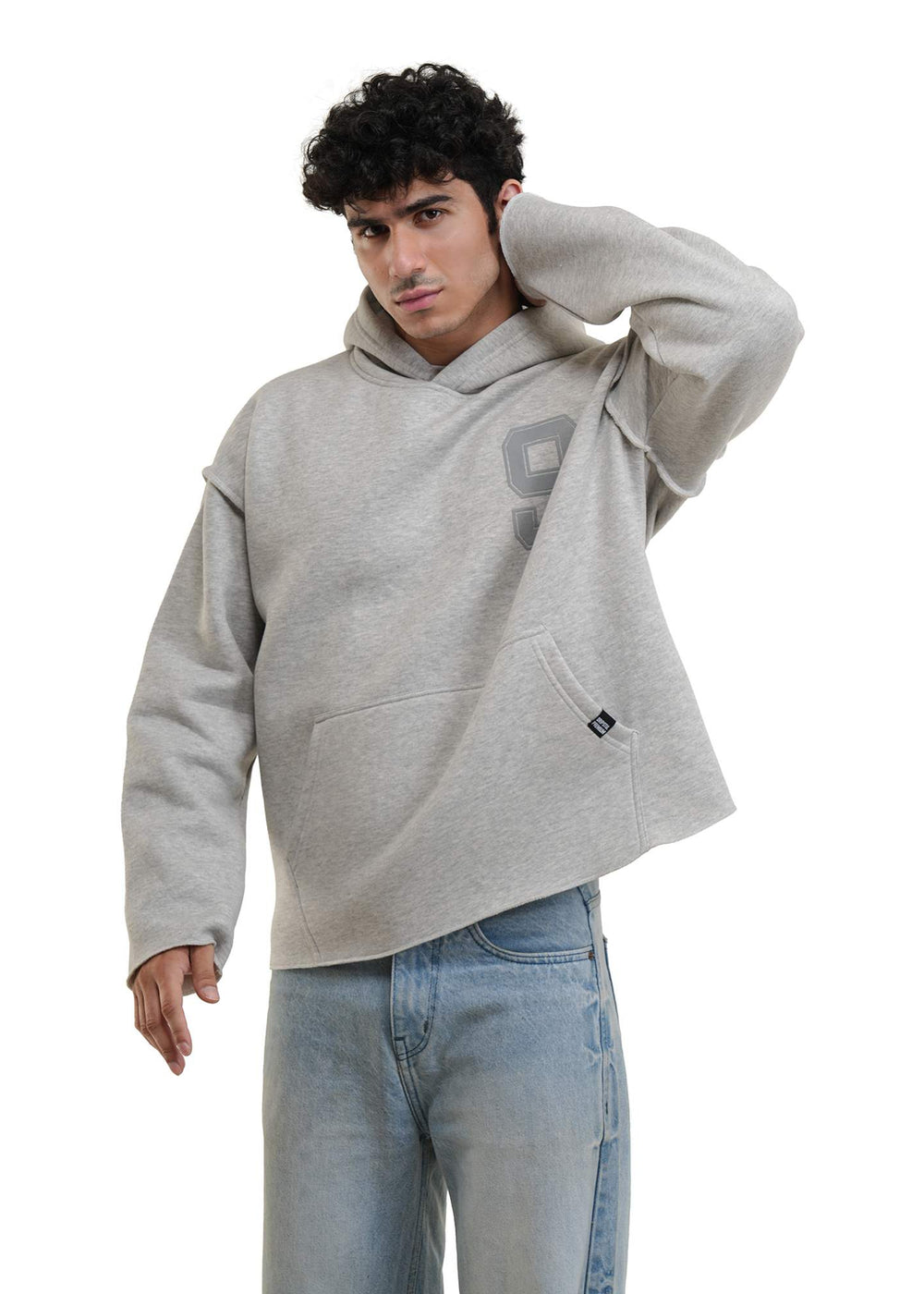ESSENTIAL CROPPED HOOD - MELANGE