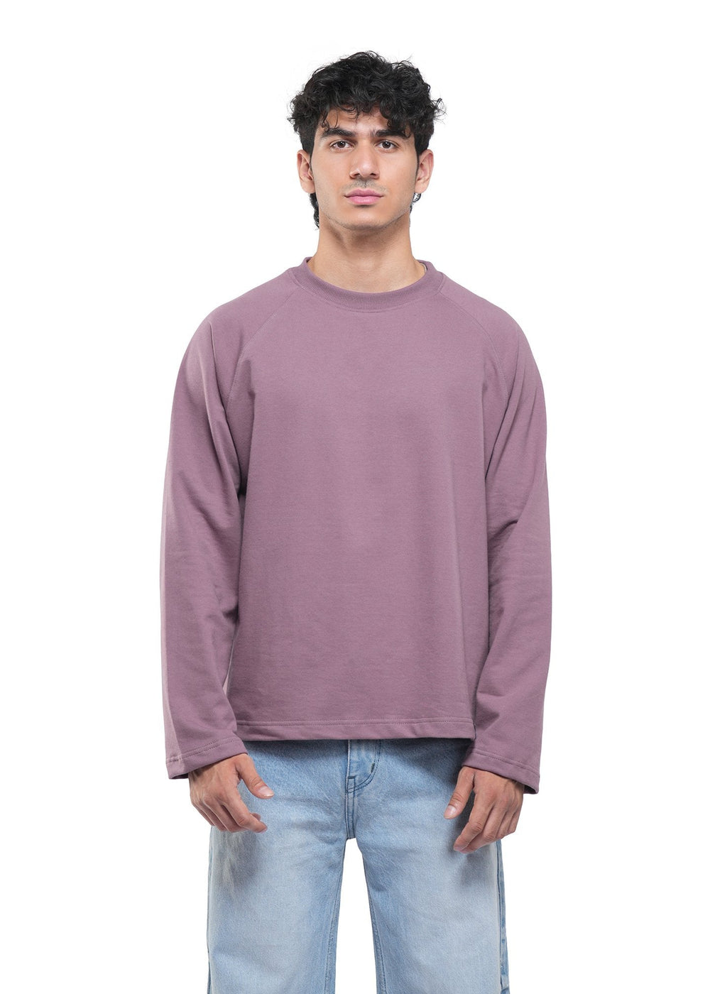 RAGLAN CROPPED TEE - DUSTY MUAVE