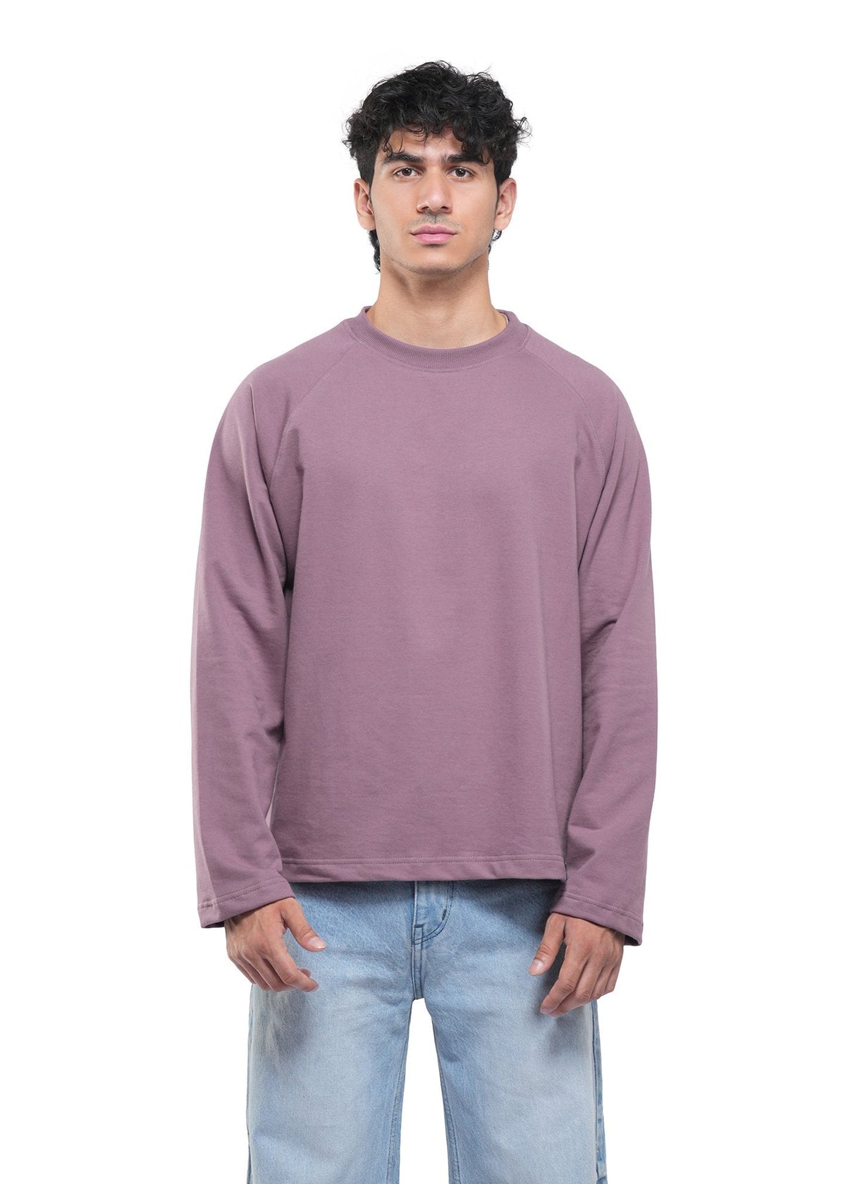 RAGLAN CROPPED TEE - DUSTY MUAVE