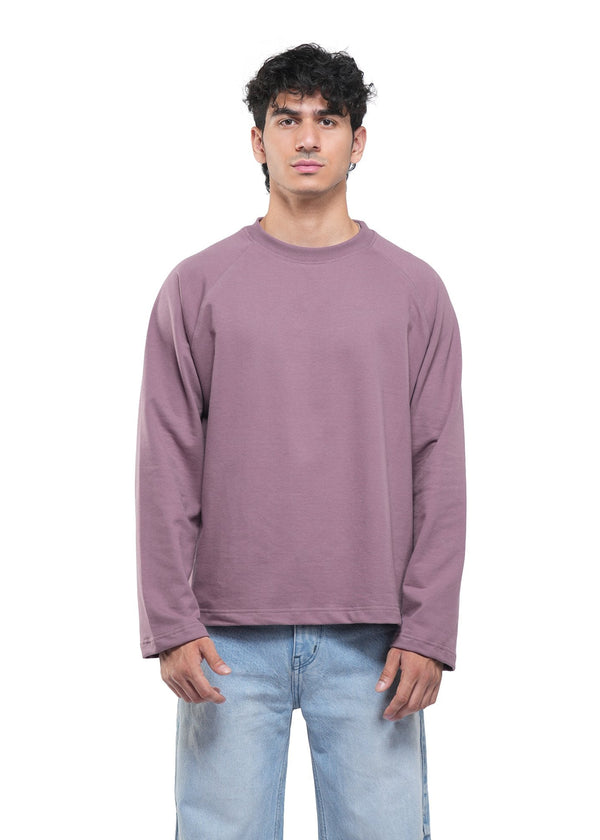 RAGLAN CROPPED TEE - DUSTY MUAVE