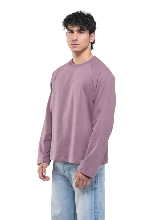 RAGLAN CROPPED TEE - DUSTY MUAVE