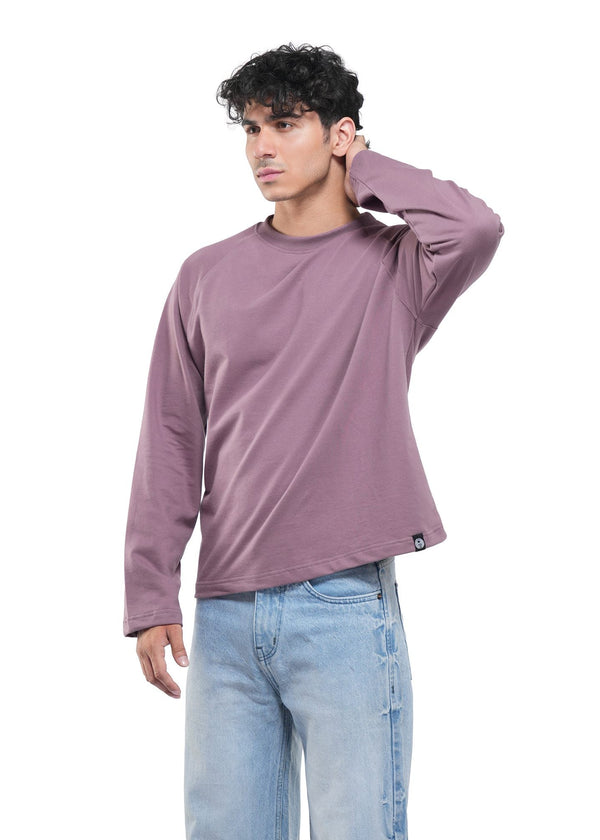 RAGLAN CROPPED TEE - DUSTY MUAVE