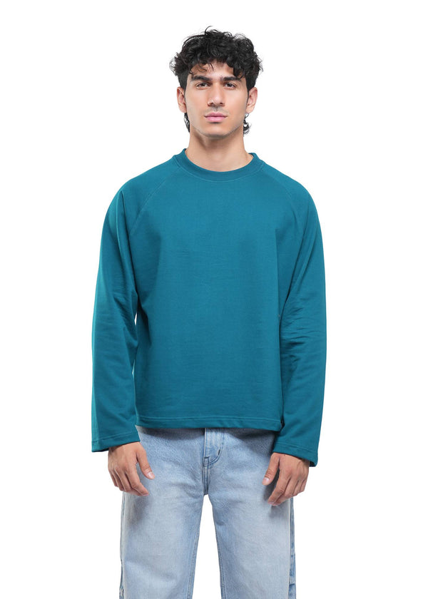 RAGLAN CROPPED TEE - DEEP TEAL