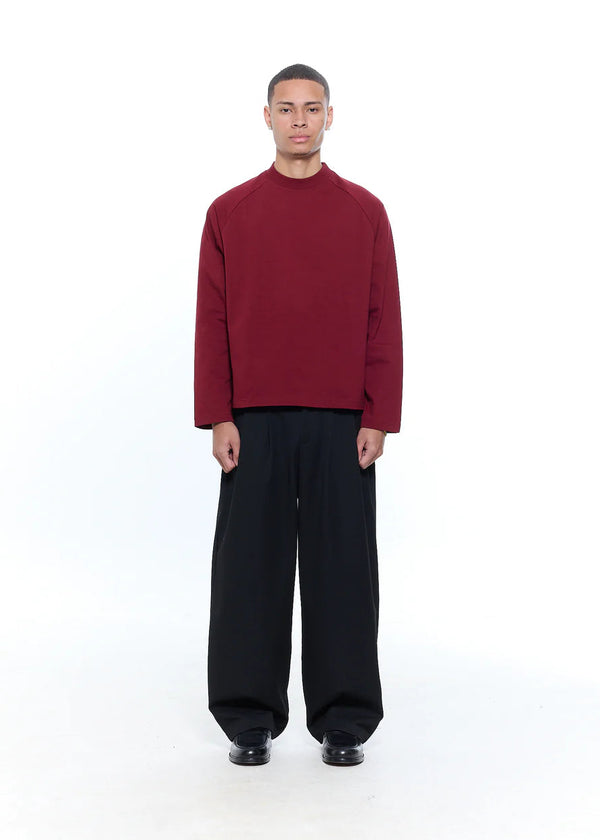 RAGLAN CROPPED TEE - WINE