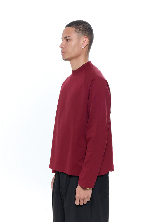 RAGLAN CROPPED TEE - WINE