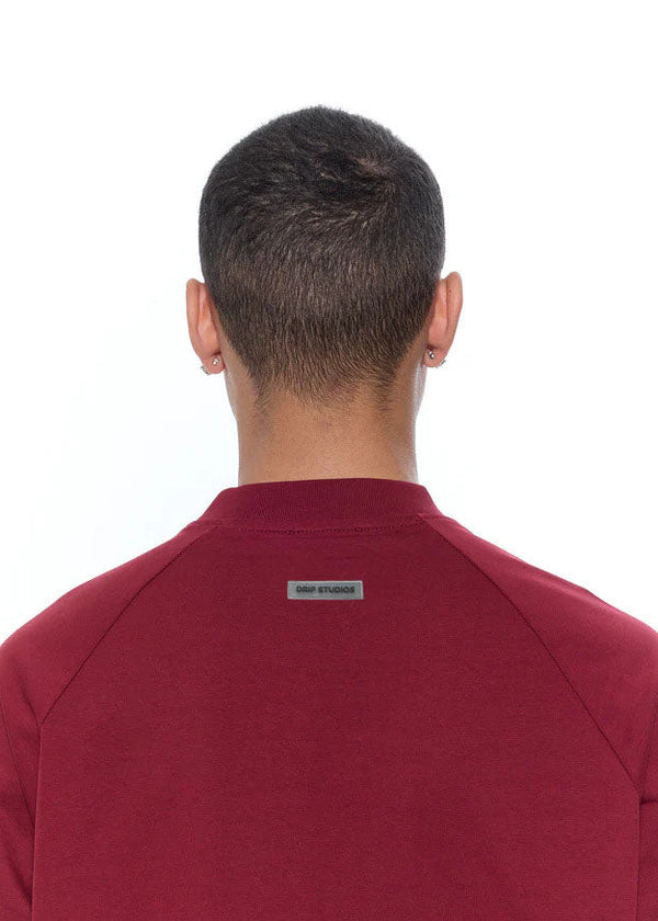 RAGLAN CROPPED TEE - WINE